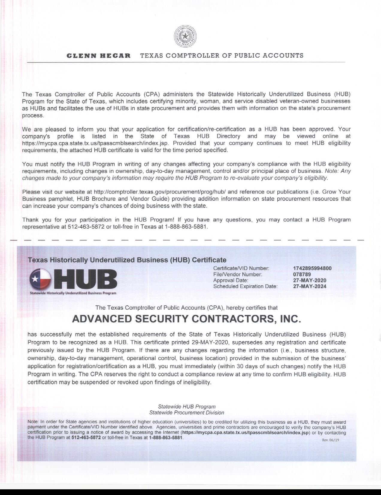 hub certification